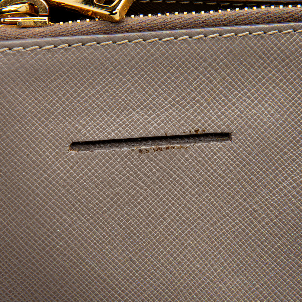 Prada Saffiano Leather Lux Double-Zip Medium Tote (SHF-12527)