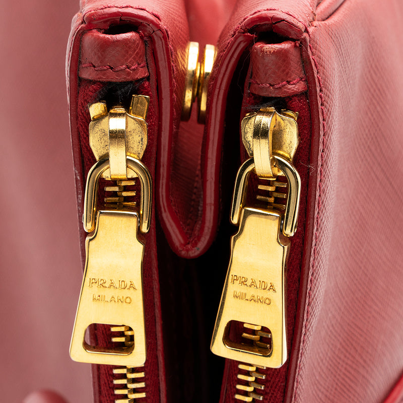Prada Saffiano Leather Lux Double-Zip Medium Tote - FINAL SALE (SHF-18141)