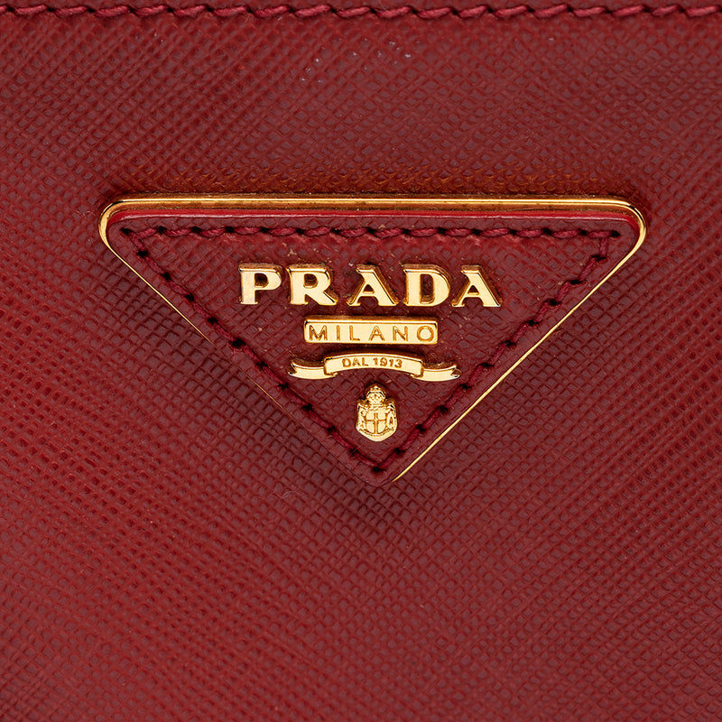 Prada Saffiano Leather Lux Double-Zip Medium Tote - FINAL SALE (SHF-18141)