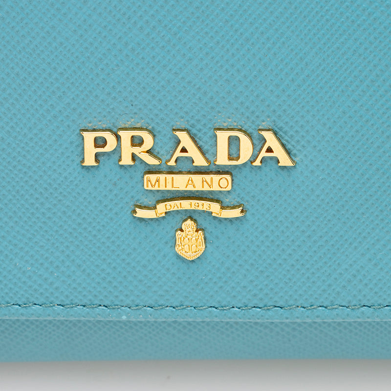 Prada Saffiano Leather Metal Oro Chain Wallet (SHF-15988) – LuxeDH