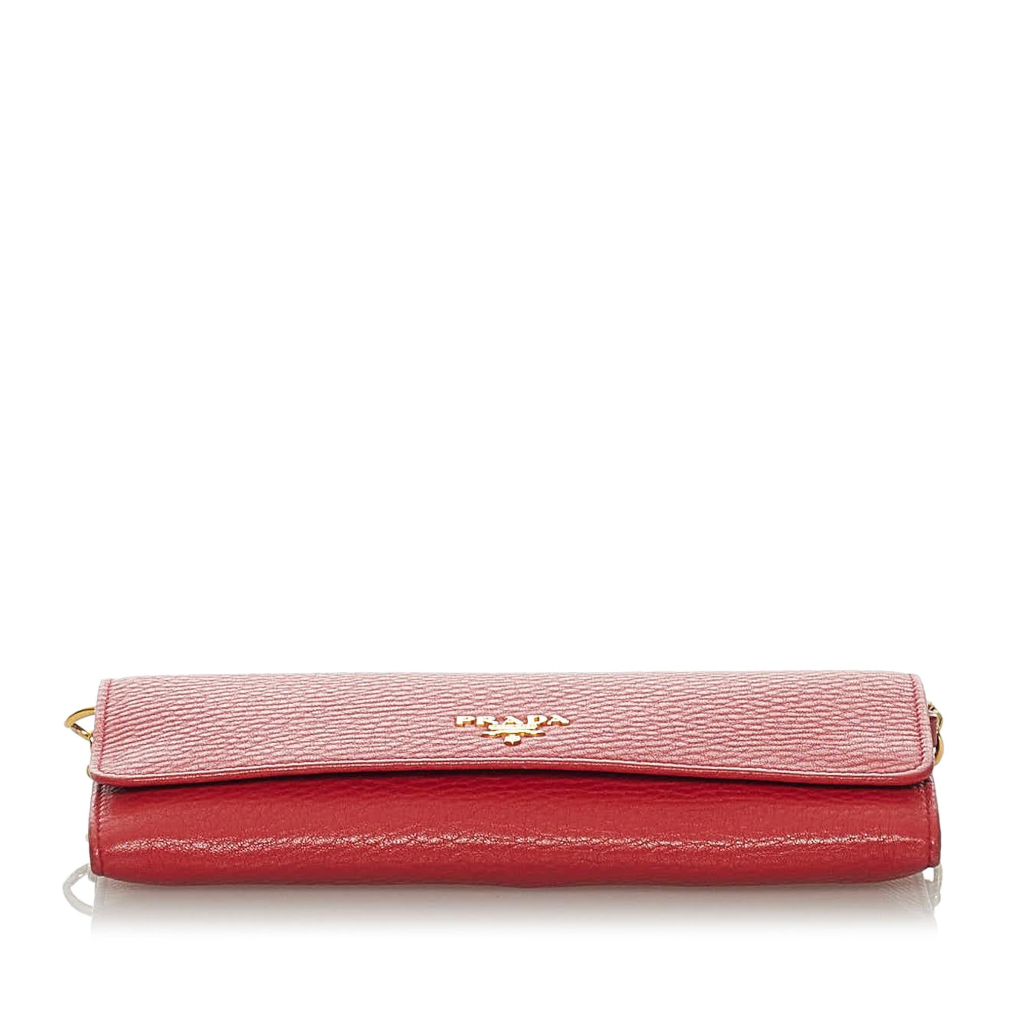 Prada Saffiano Leather Wallet on Chain (SHG-28665)
