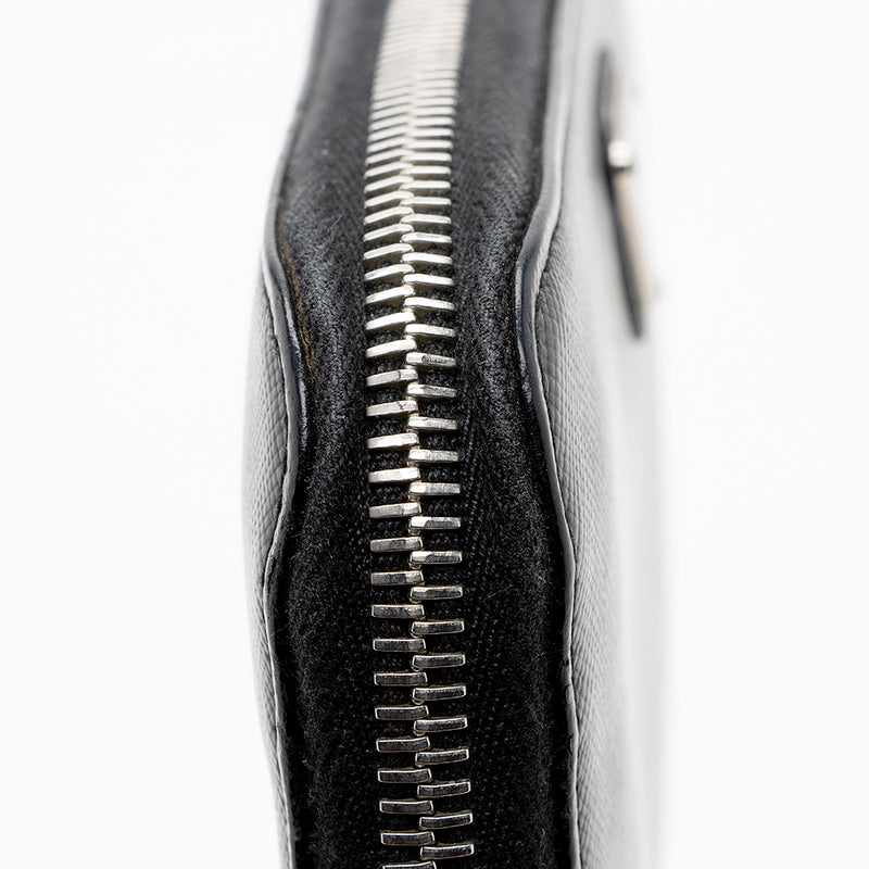 Prada Saffiano Leather Zip Around Wallet (SHF-17994)