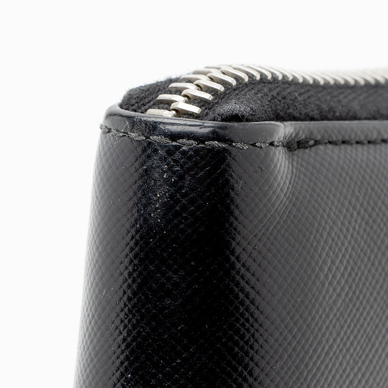 Prada Saffiano Leather Zip Around Wallet (SHF-17994)