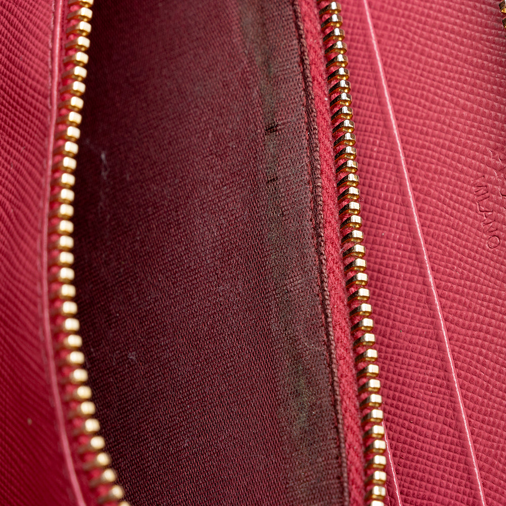 Prada Saffiano Leather Zip Around Wallet (SHF-19293)