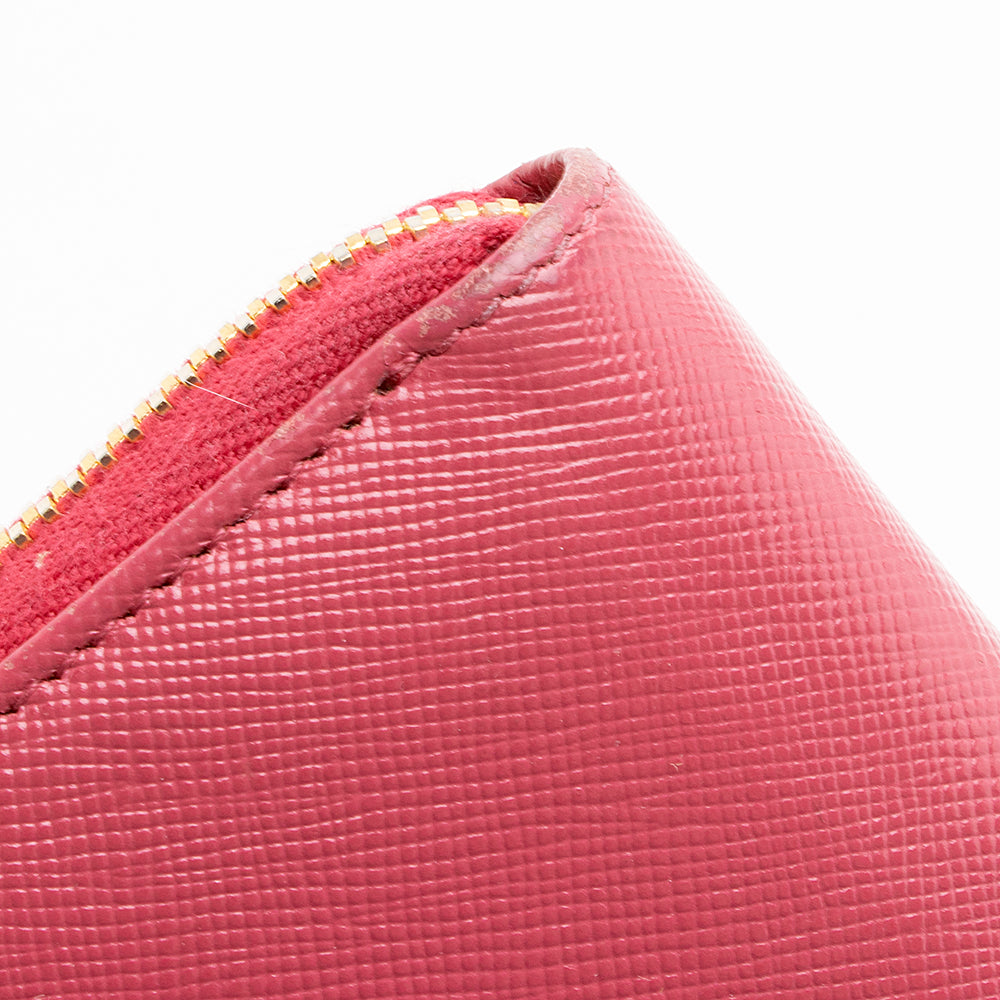Prada Saffiano Leather Zip Around Wallet (SHF-19293)