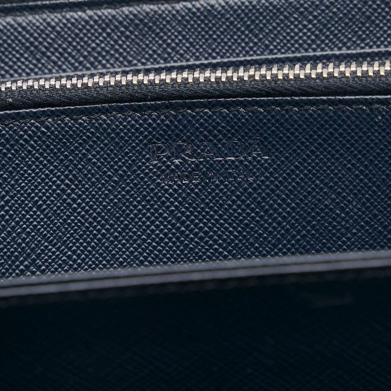 Prada Saffiano Leather Zip Around Wallet (SHG-37742)