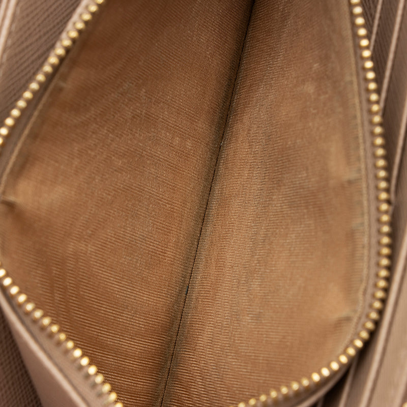 Prada Saffiano Leather Zip Around Wallet (SHF-17519)