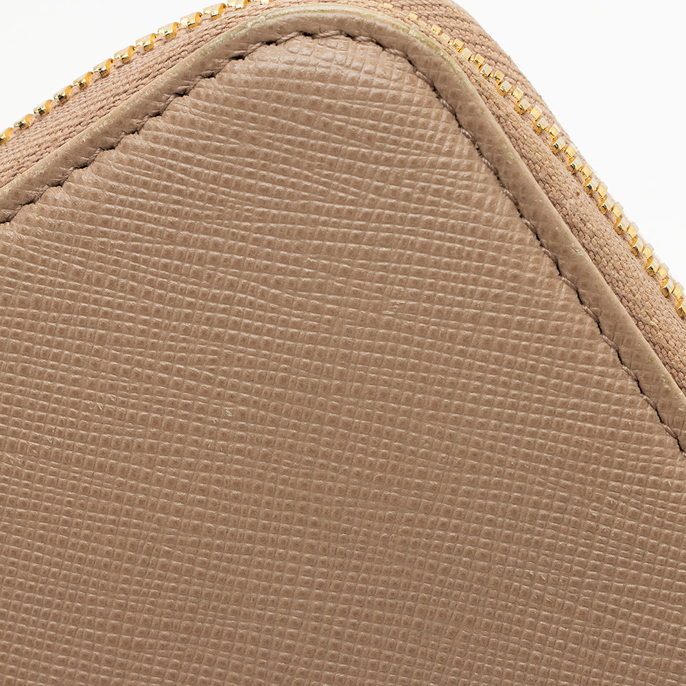 Prada Saffiano Leather Zip Around Wallet (SHF-17519)
