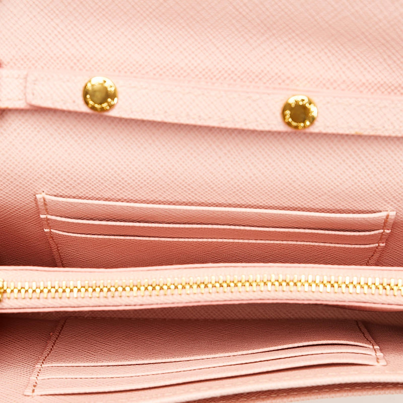 Prada, Bags, Pradasaffiano Lux Pink Wallet On Chain