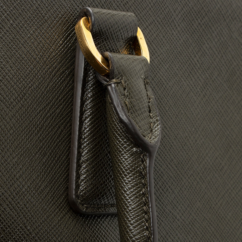 Prada Saffiano Lux Double Zip Tote Bag Light Gray, $2,230