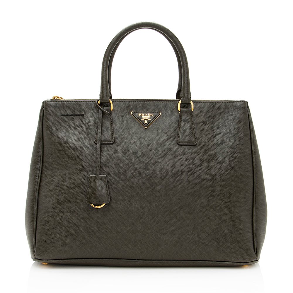 Prada Saffiano Lux Double-Zip Large Tote (SHF-19762)