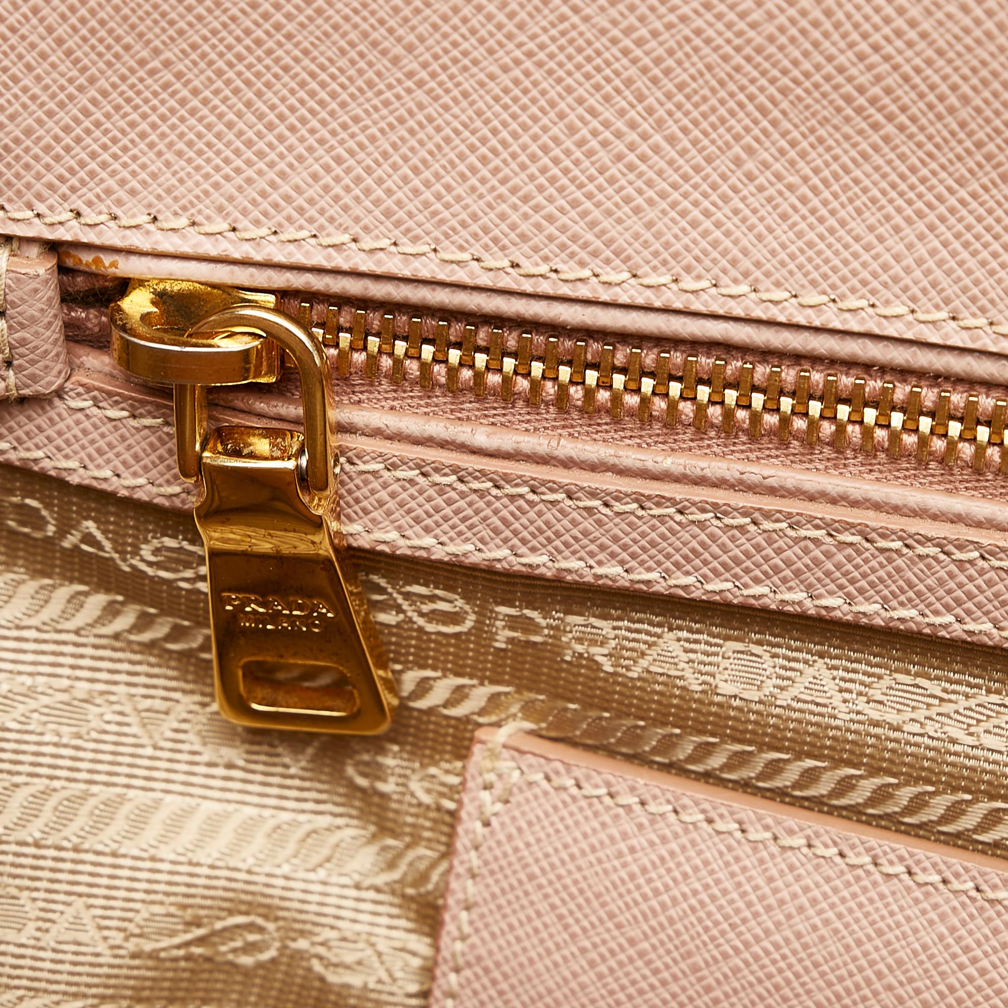 Prada Saffiano Lux Galleria Double Zip Satchel (SHG-26915)