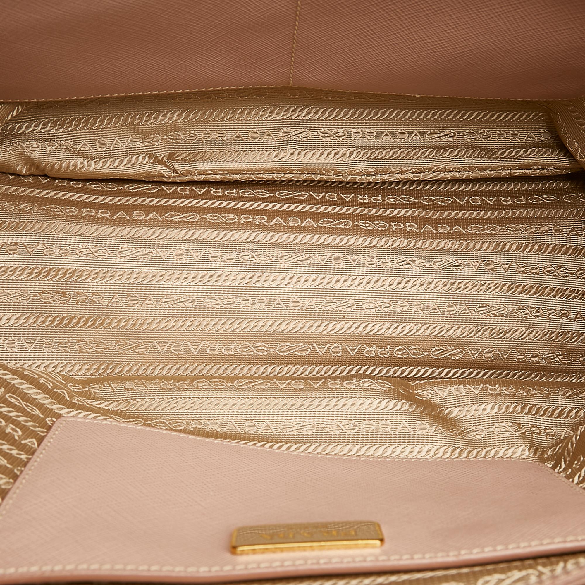 Prada Saffiano Lux Galleria Double Zip Satchel (SHG-26915)