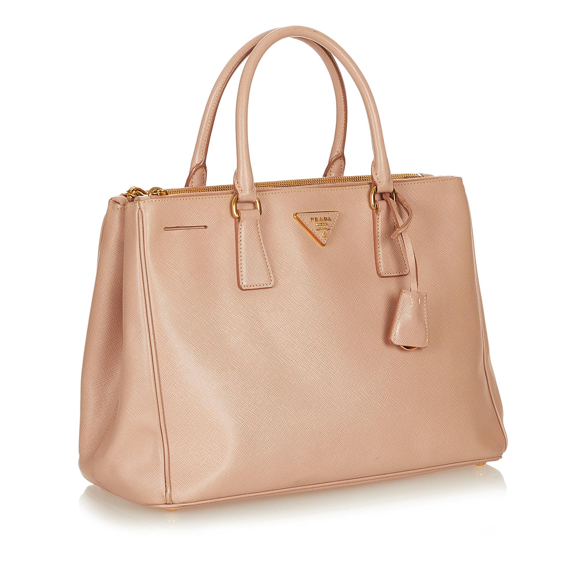 Prada Saffiano Lux Galleria Double Zip Satchel (SHG-26915)