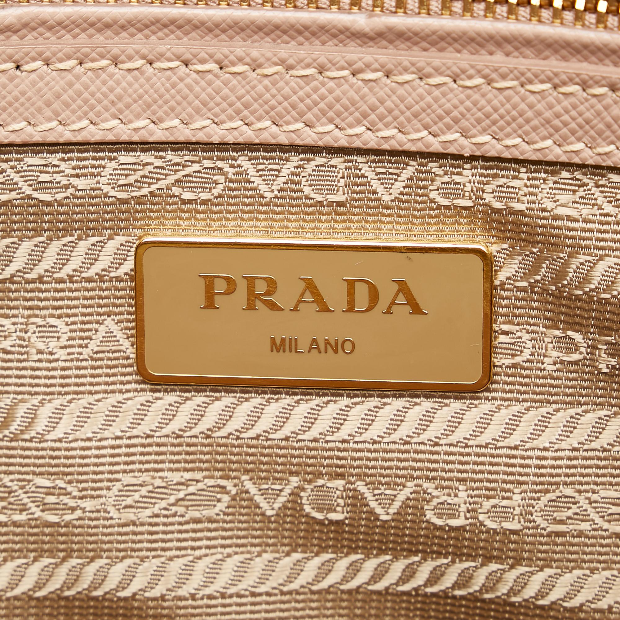Prada Saffiano Lux Galleria Double Zip Satchel (SHG-29358)
