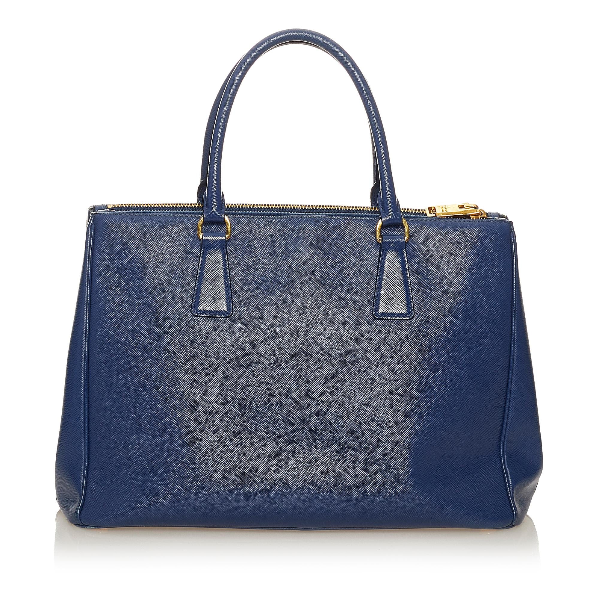 Prada Saffiano Lux Galleria Double Zip Satchel (SHG-34049)