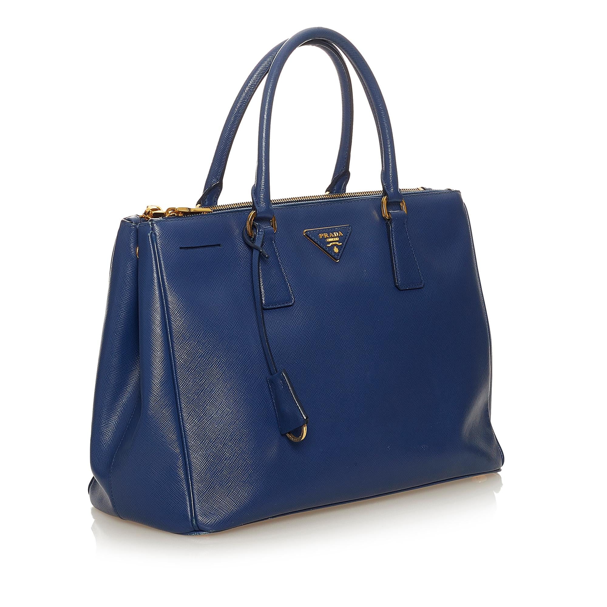 Prada Saffiano Lux Galleria Double Zip Satchel (SHG-34049)