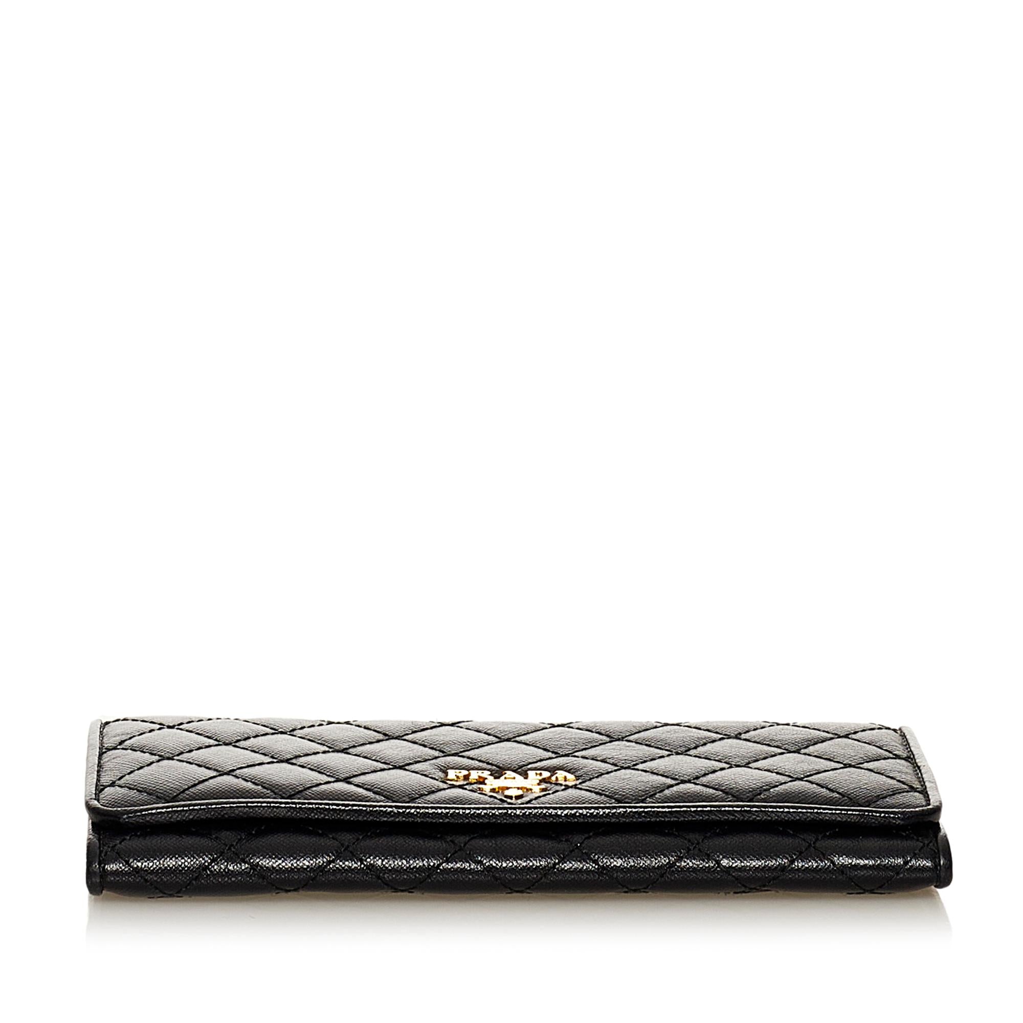Prada Saffiano Quilted Leather Long Wallet (SHG-29666)