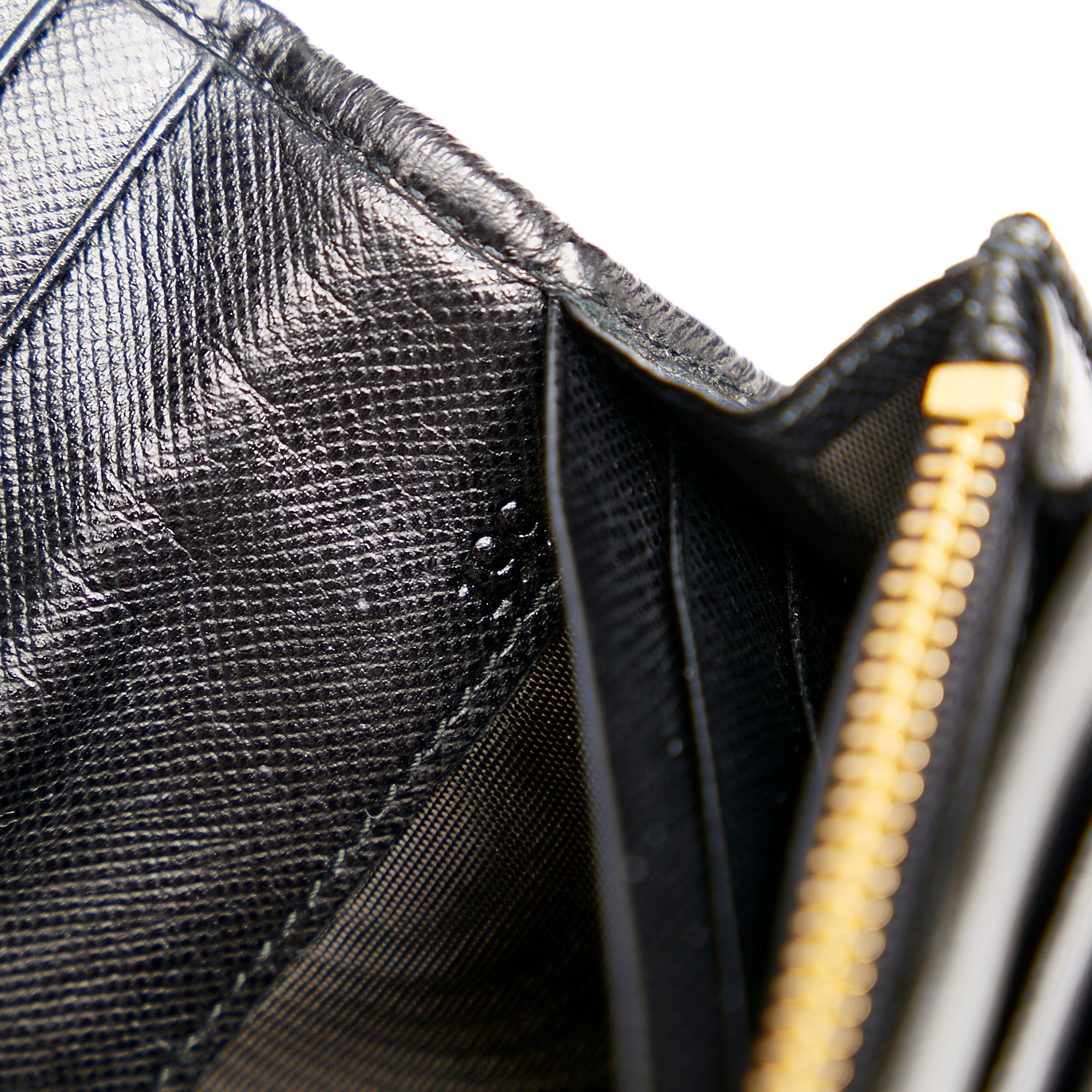 Prada Saffiano Quilted Leather Long Wallet (SHG-29666)