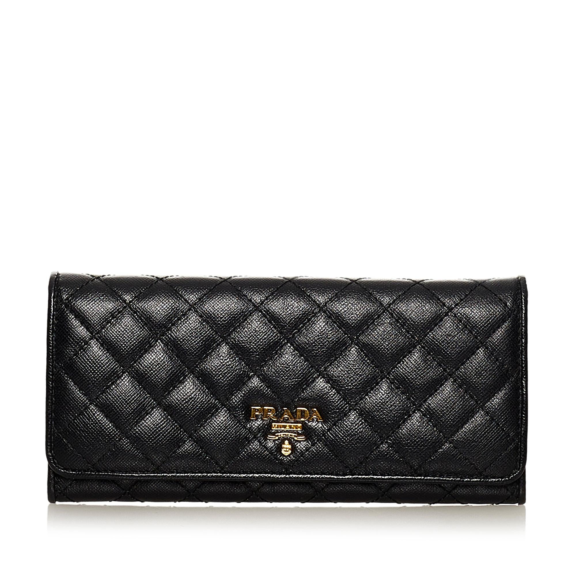 Prada Saffiano Quilted Leather Long Wallet (SHG-29666)