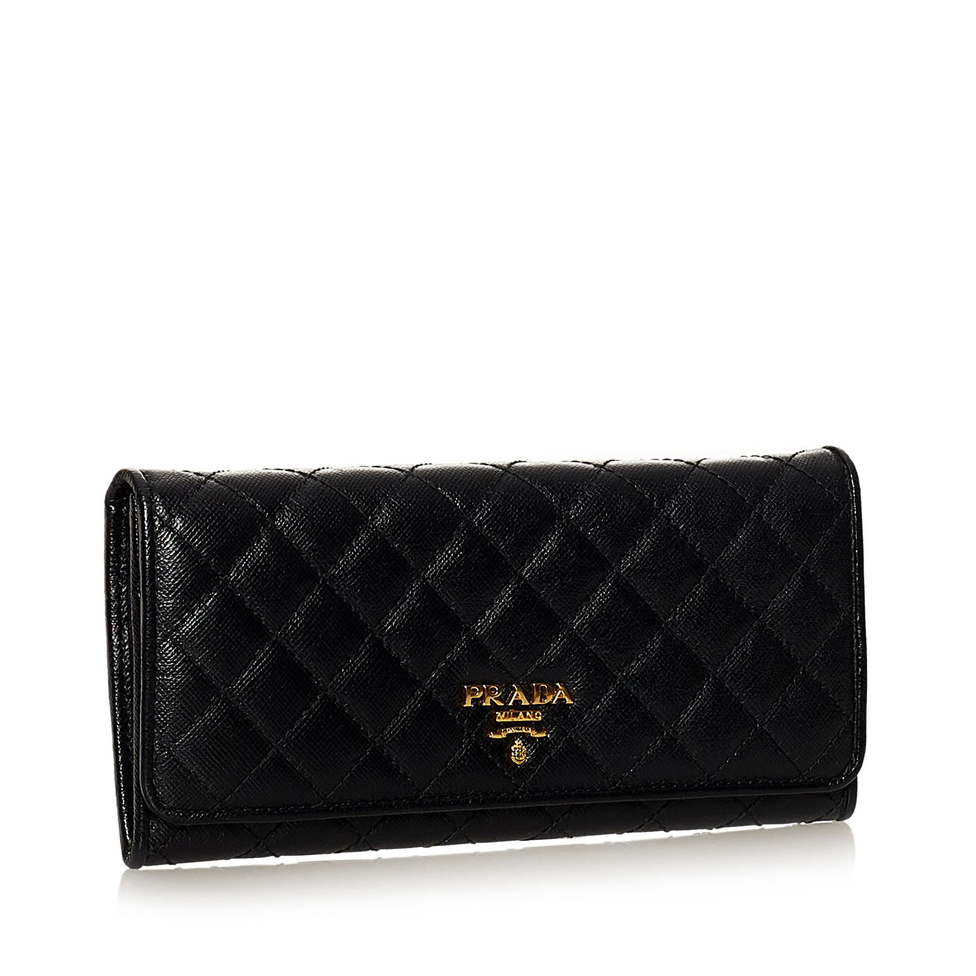 Prada Saffiano Quilted Leather Long Wallet (SHG-29666)