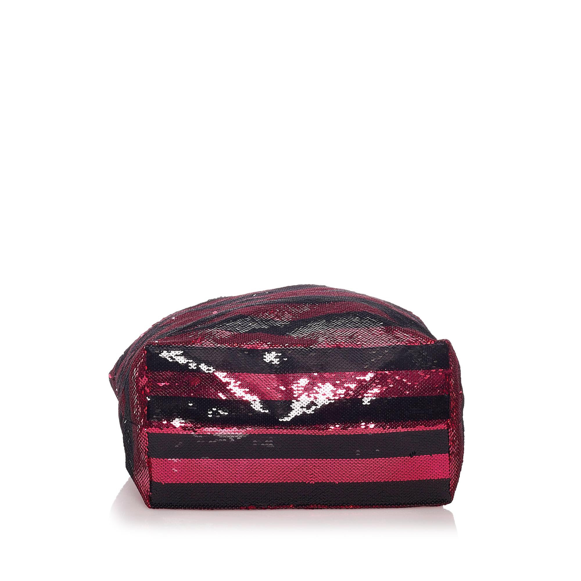 Prada Sequin Striped Tote Bag (SHG-28996)