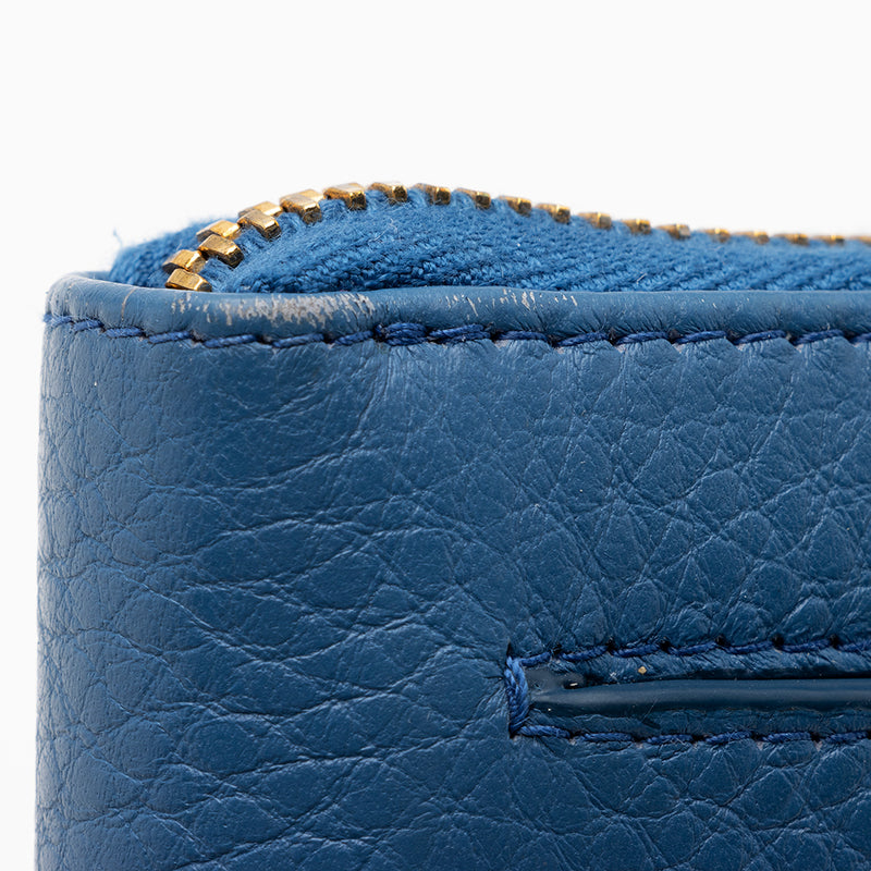 Prada Soft Calf Leather Zip Wallet (SHF-17595)