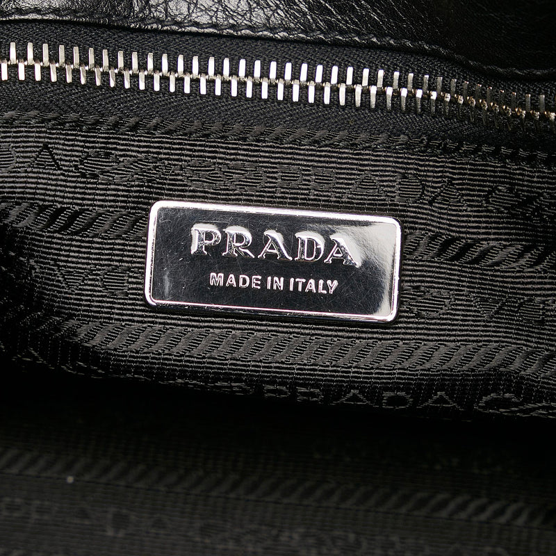 Prada Sound Lock Leather Handbag (SHG-28619)