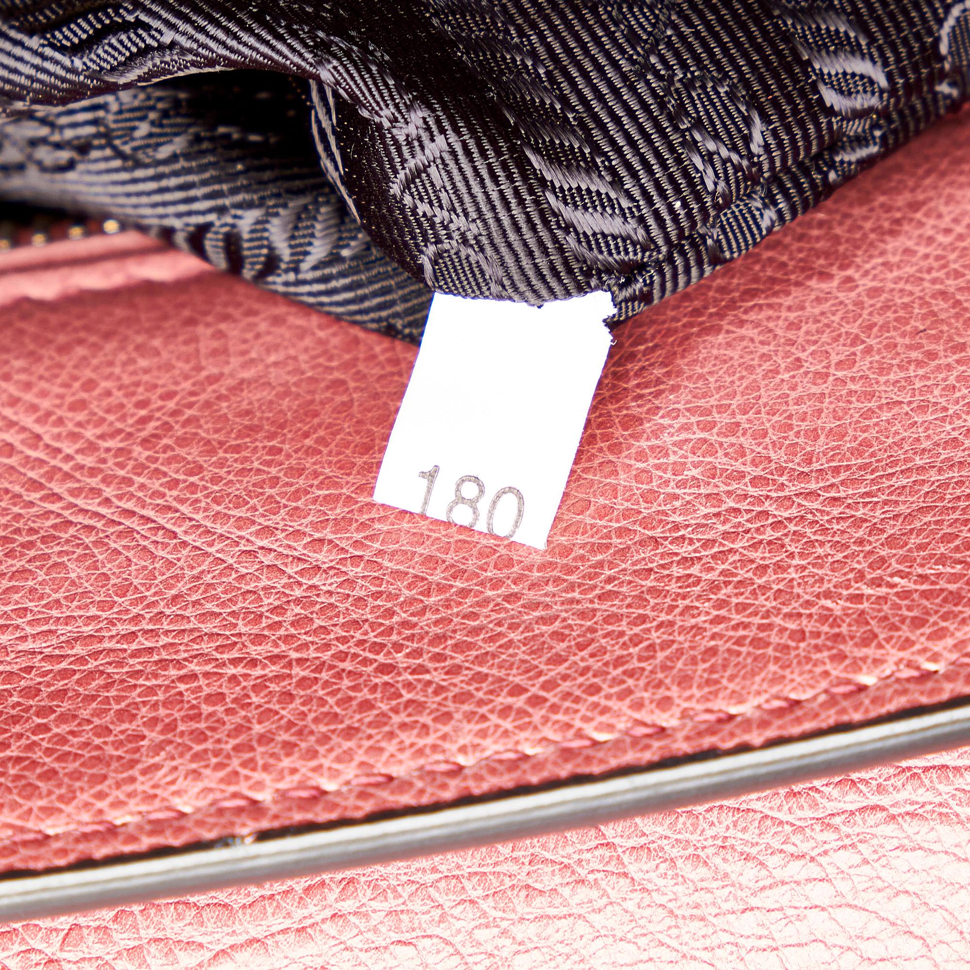 Prada Sound Lock Leather Satchel (SHG-33803)