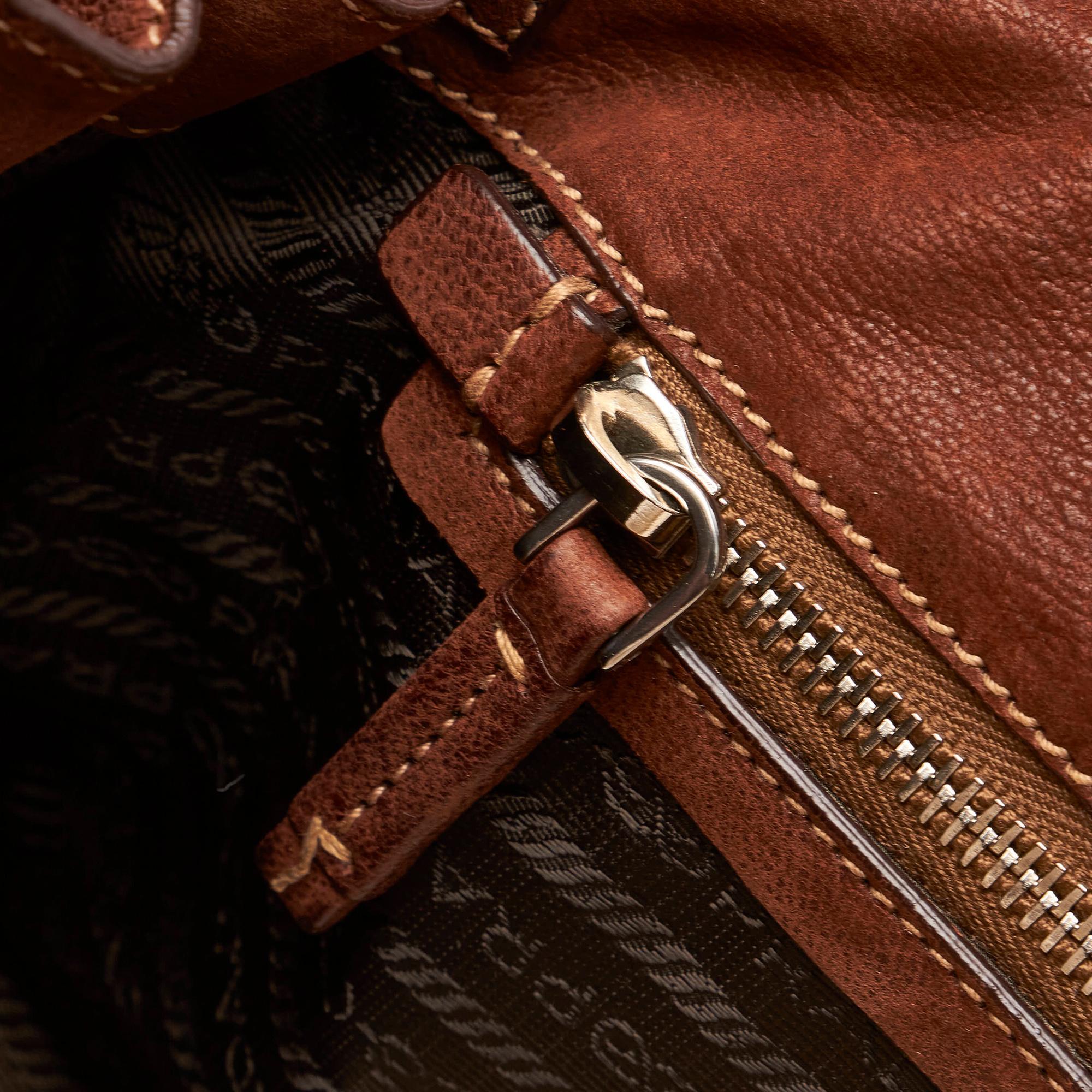 Prada Sound Lock Leather Shoulder Bag (SHG-29925)