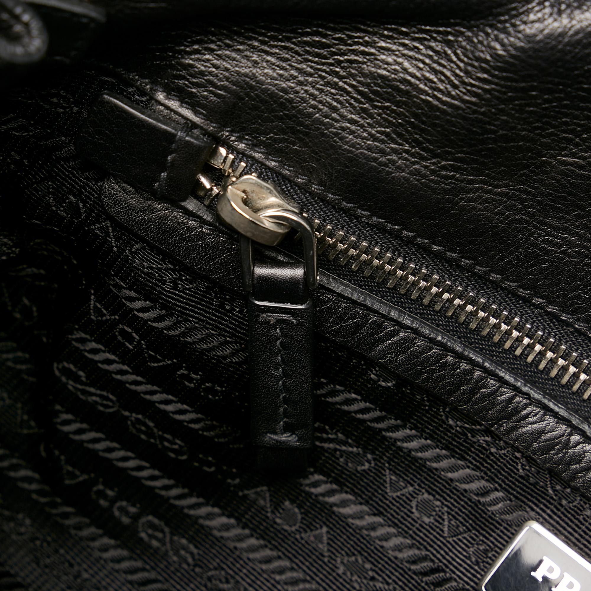 Prada Sound Lock Leather Shoulder Bag (SHG-31442)