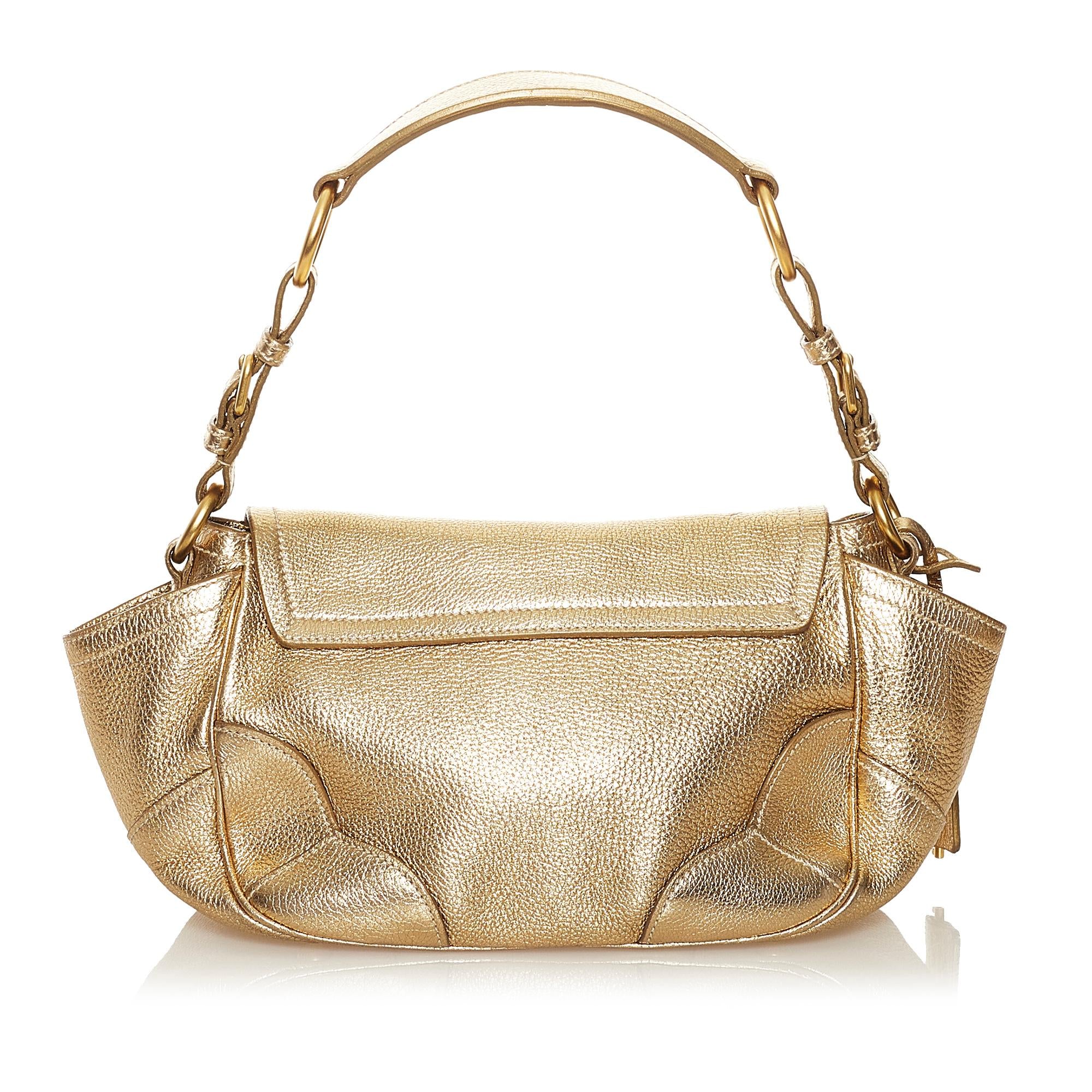 Prada Sound Lock Leather Shoulder Bag (SHG-34617)