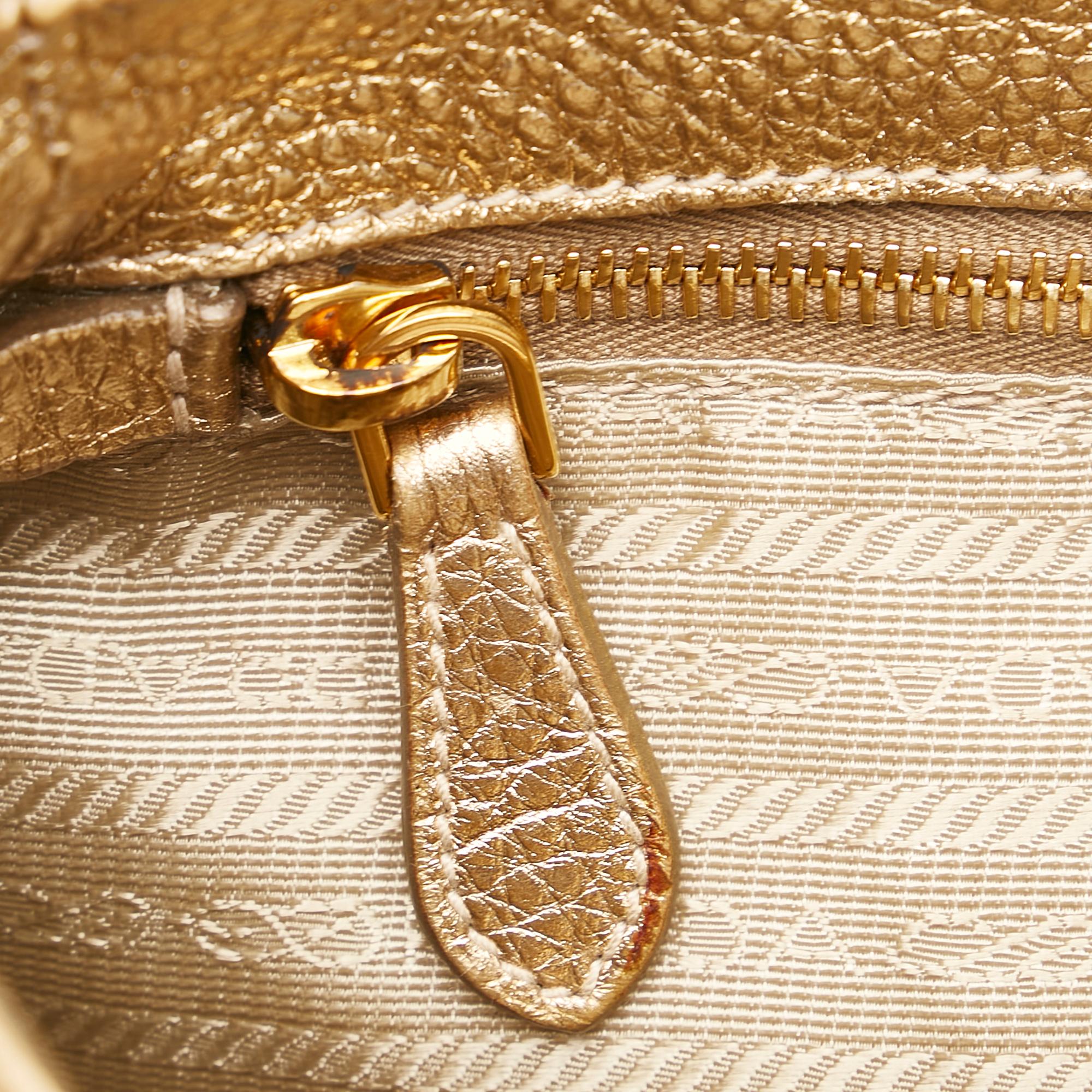 Prada Sound Lock Leather Shoulder Bag (SHG-34617)