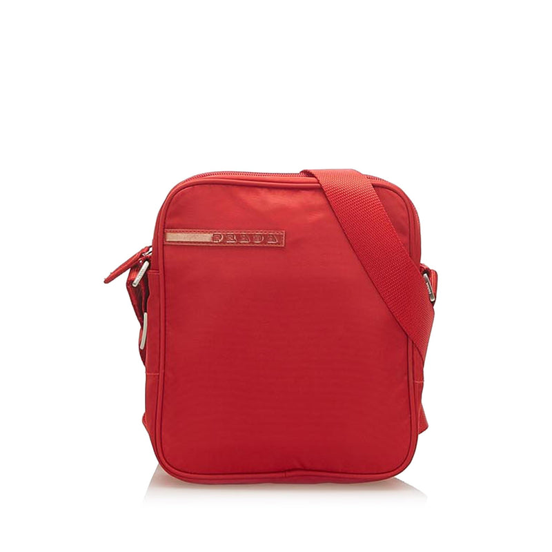 Vintage Men's Prada Milano Sports Waist Bag Red Logo Black