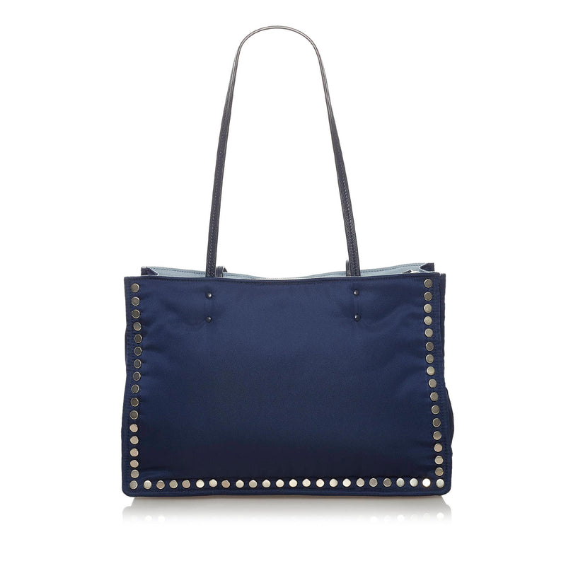Prada Studded Etiquette Leather Tote Bag (SHG-28711)