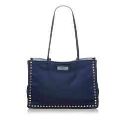 Prada Studded Etiquette Leather Tote Bag (SHG-28711)