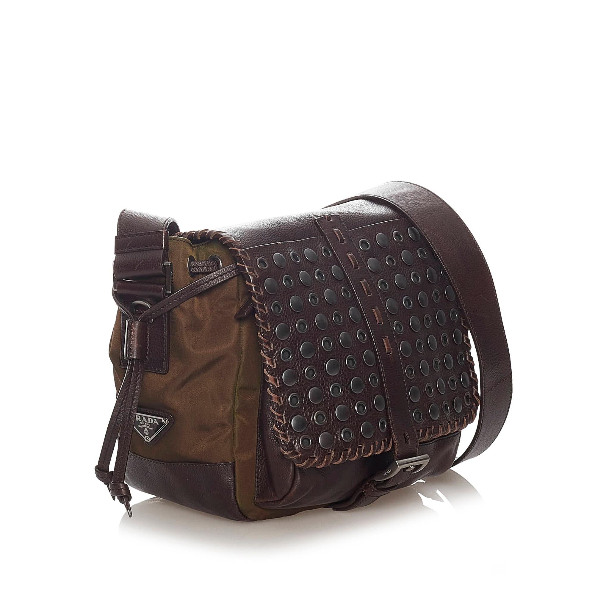 Prada Studded Nylon Crossbody Bag (SHG-28695)