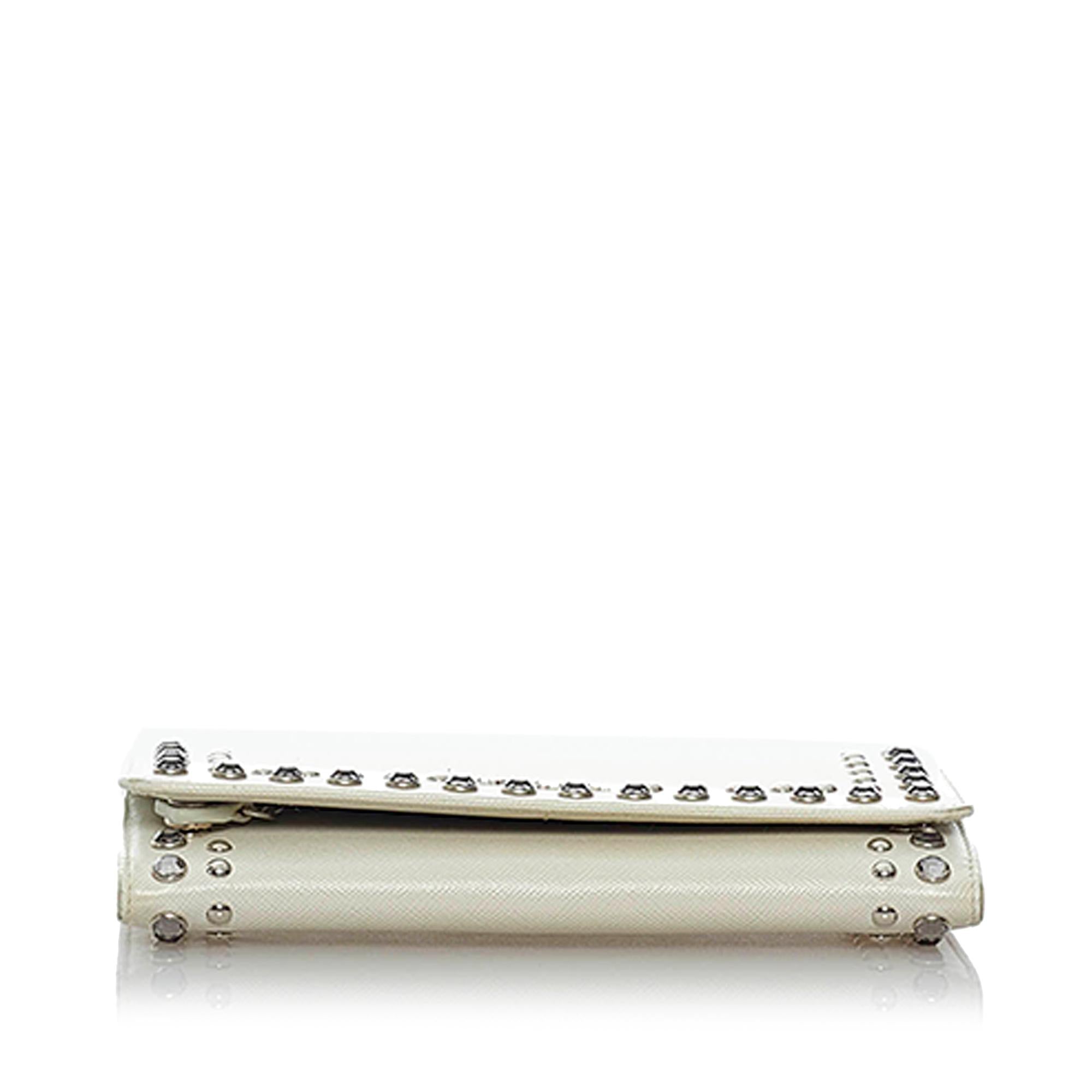 Prada Studded Saffiano Continental Wallet (SHG-29397)
