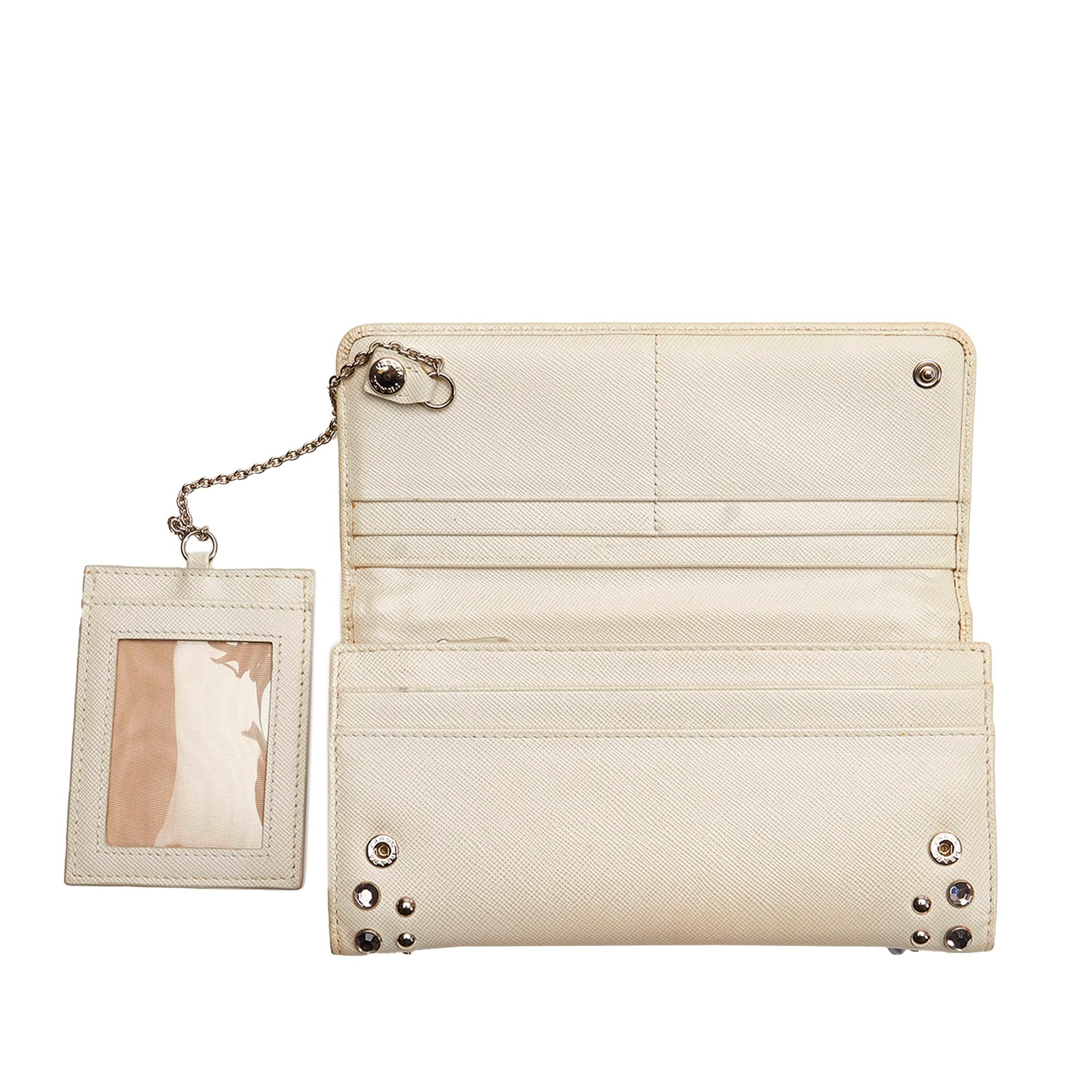 Prada Studded Saffiano Continental Wallet (SHG-29397)