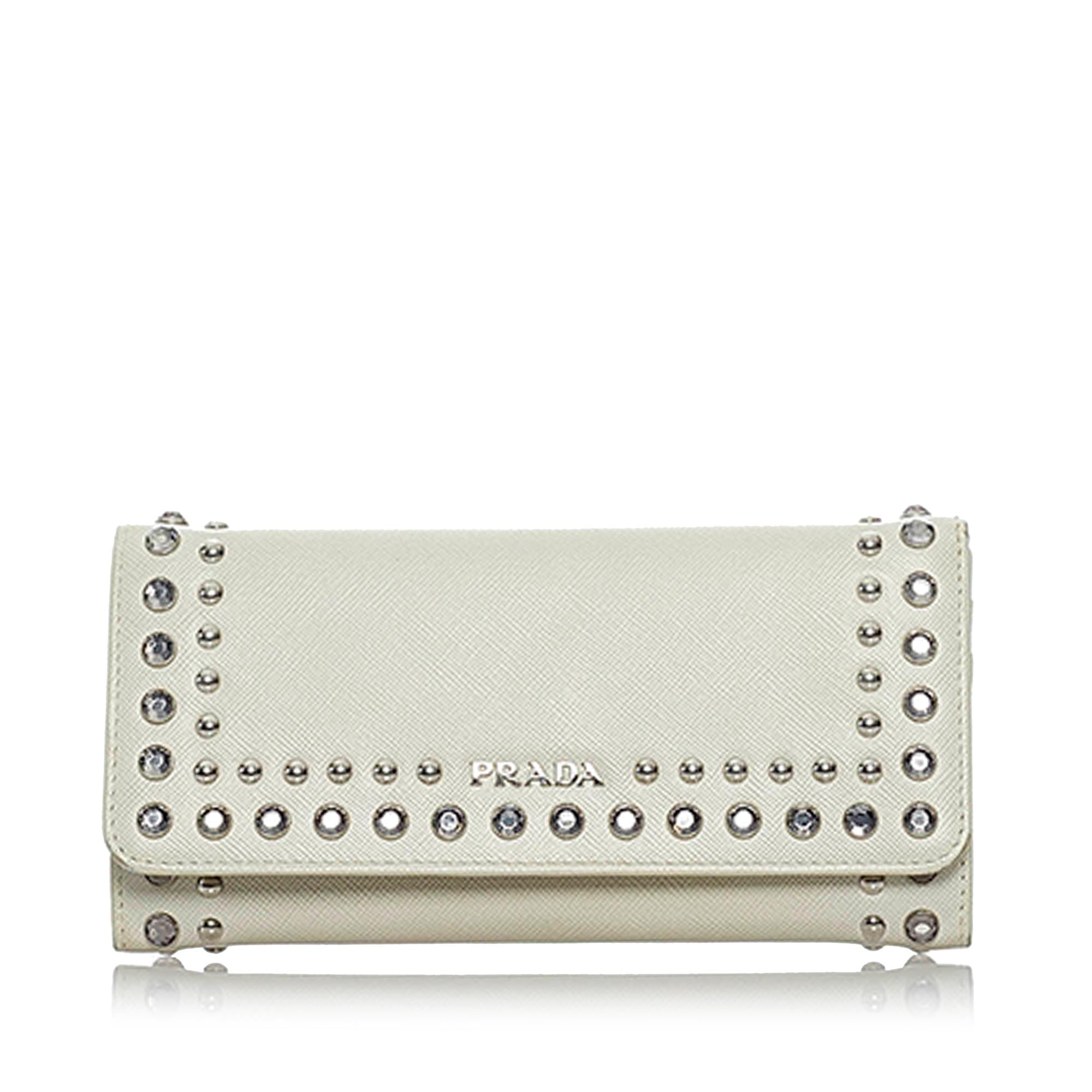 Prada Studded Saffiano Continental Wallet (SHG-29397)