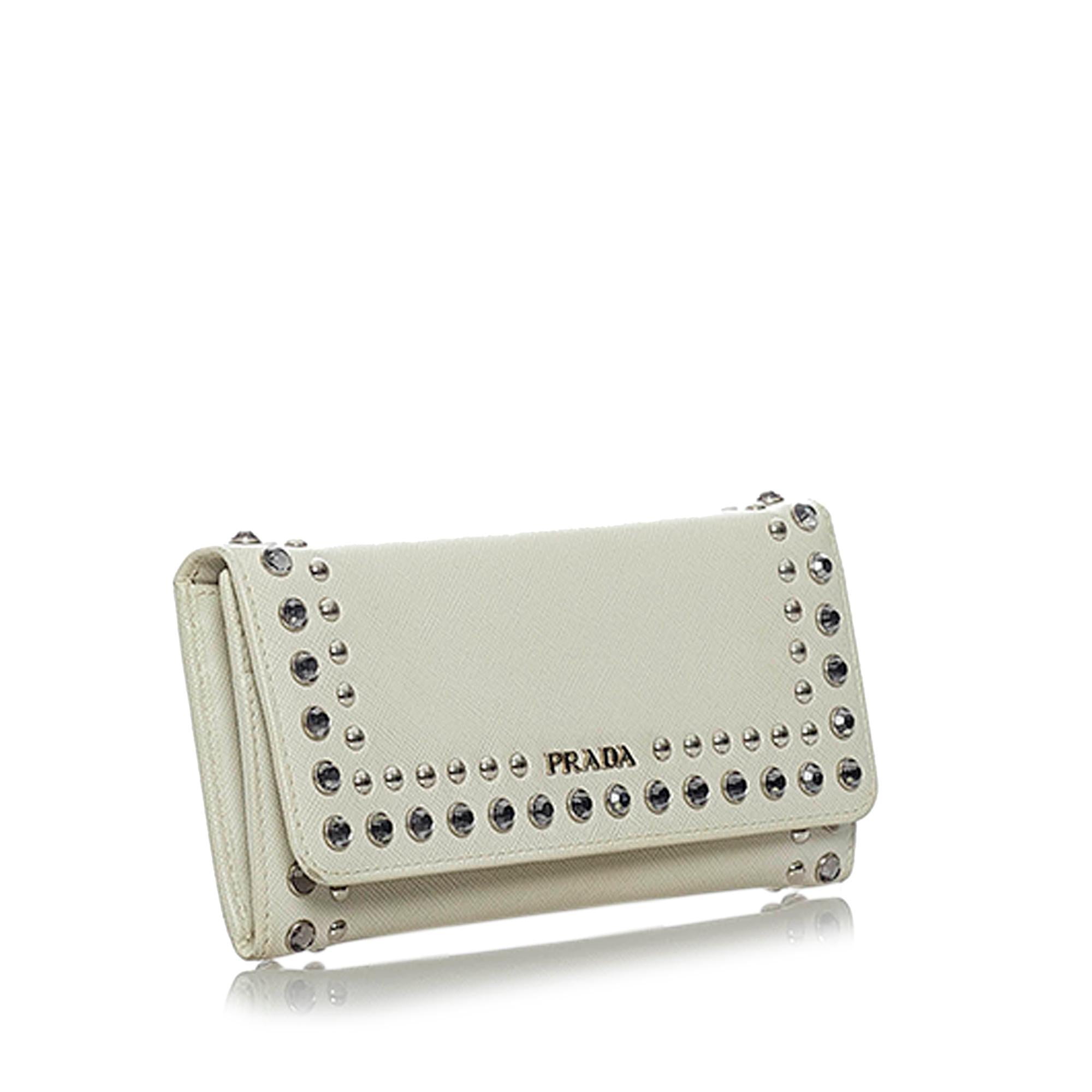Prada Studded Saffiano Continental Wallet (SHG-29397)