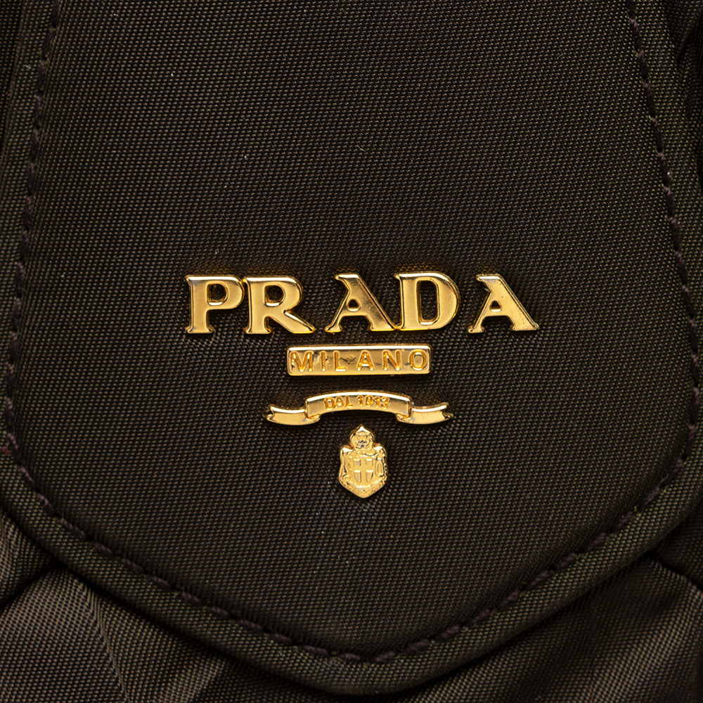 Prada Tessuto Chevron Quilted Tote (SHF-18198)