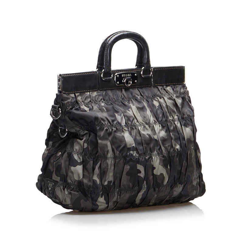 Prada Tessuto Gaufre Camouflage Business Bag (SHG-WuXMhK)