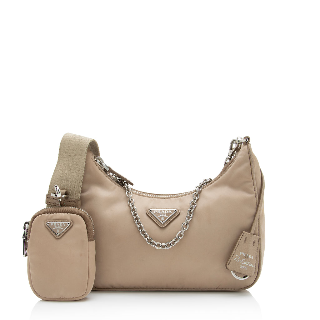 Prada Multi-Pochette Bag Nylon Re-Edition 2005 in Beige - Fashion Blog