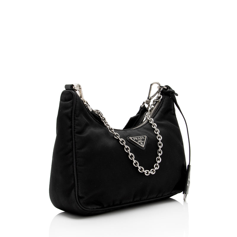Prada Saffiano Lux Re-Edition 2005 Shoulder Bag Black
