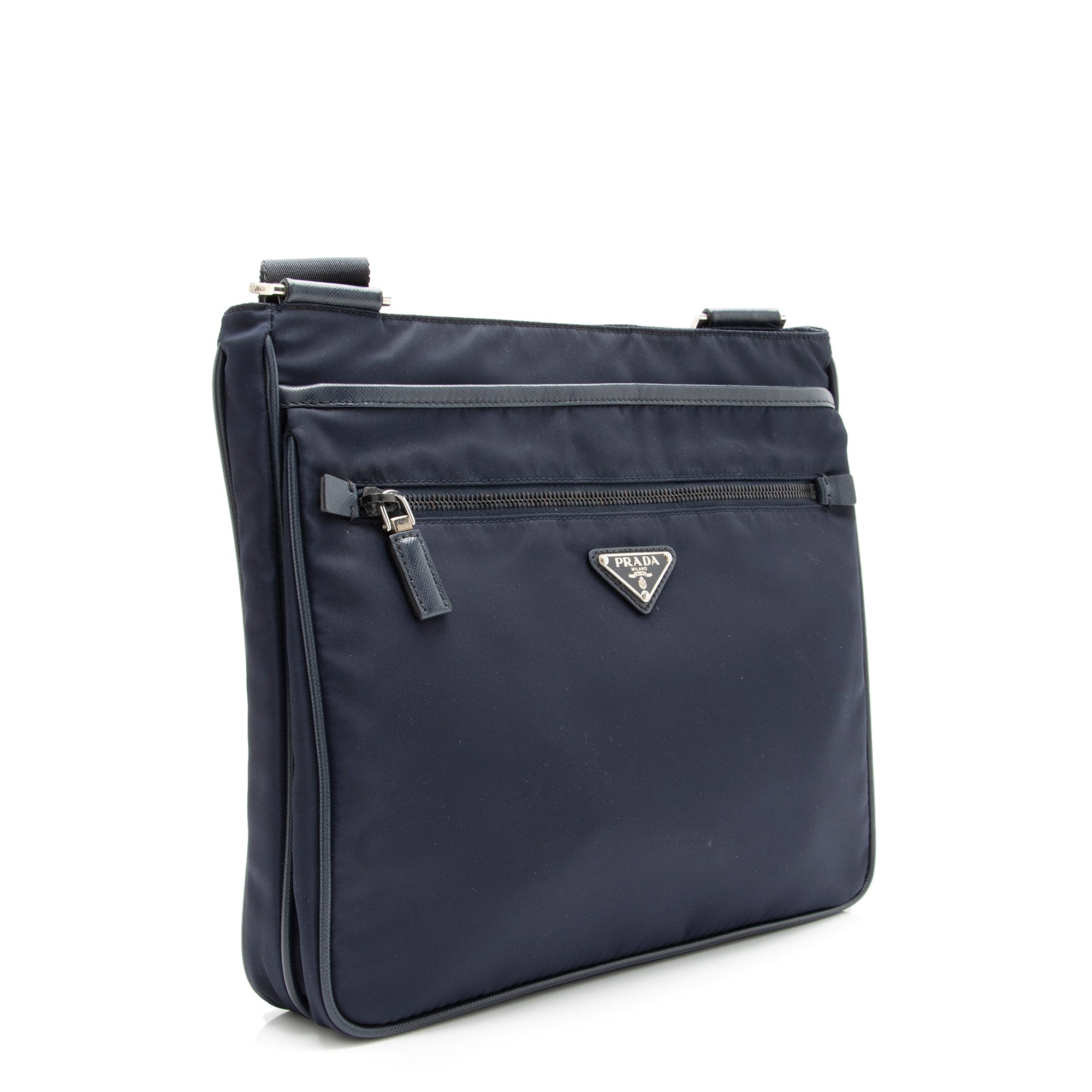 Prada Tessuto Saffiano Front Pocket Medium Messenger Bag (SHF-23879)
