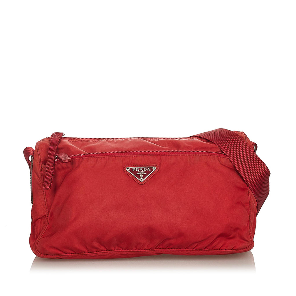 red prada nylon crossbody bag