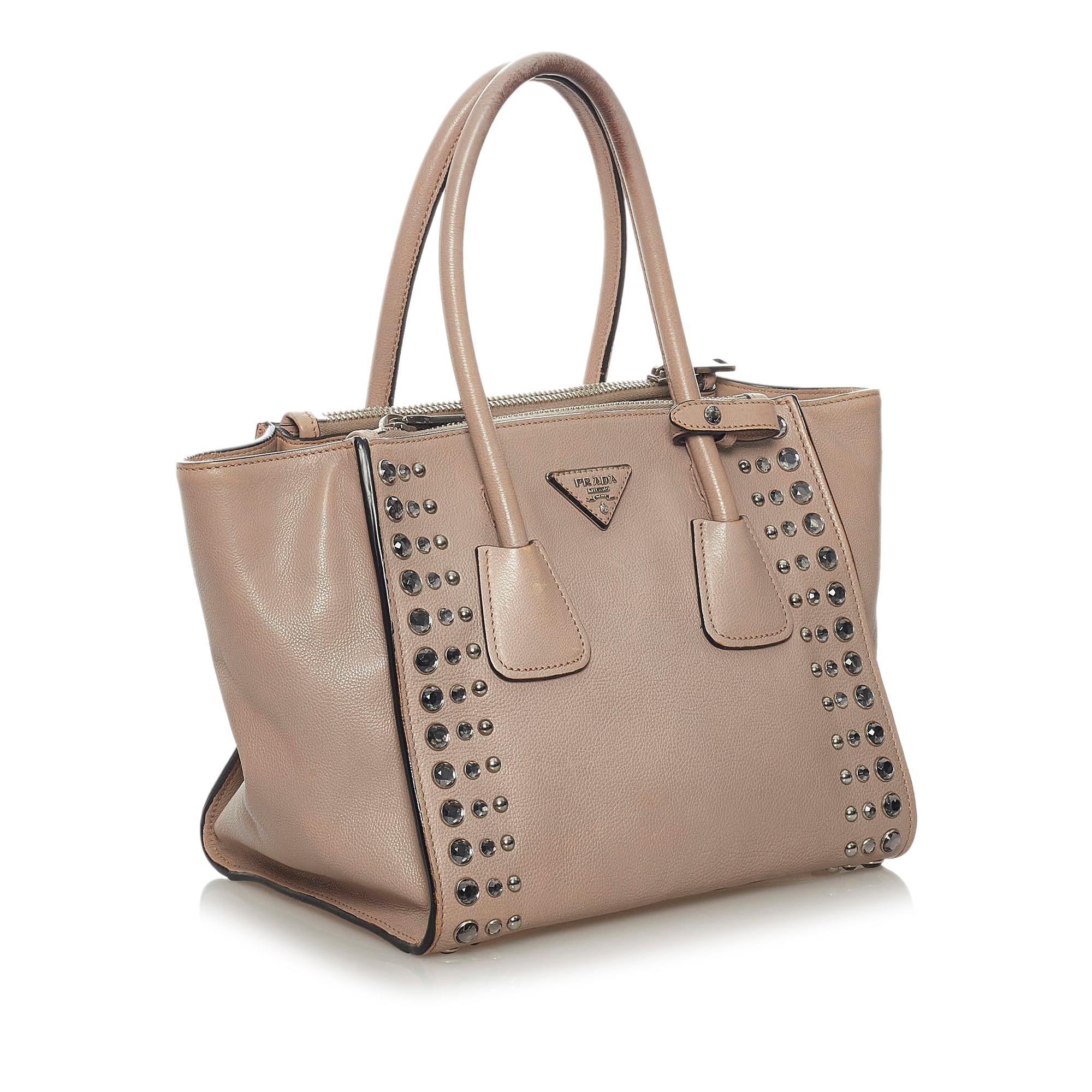 Prada Twin Pocket Leather Handbag (SHG-29256)