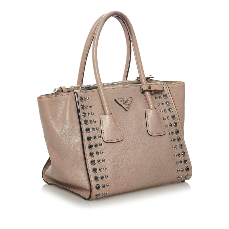 Prada Twin Pocket Leather Handbag (SHG-29256)