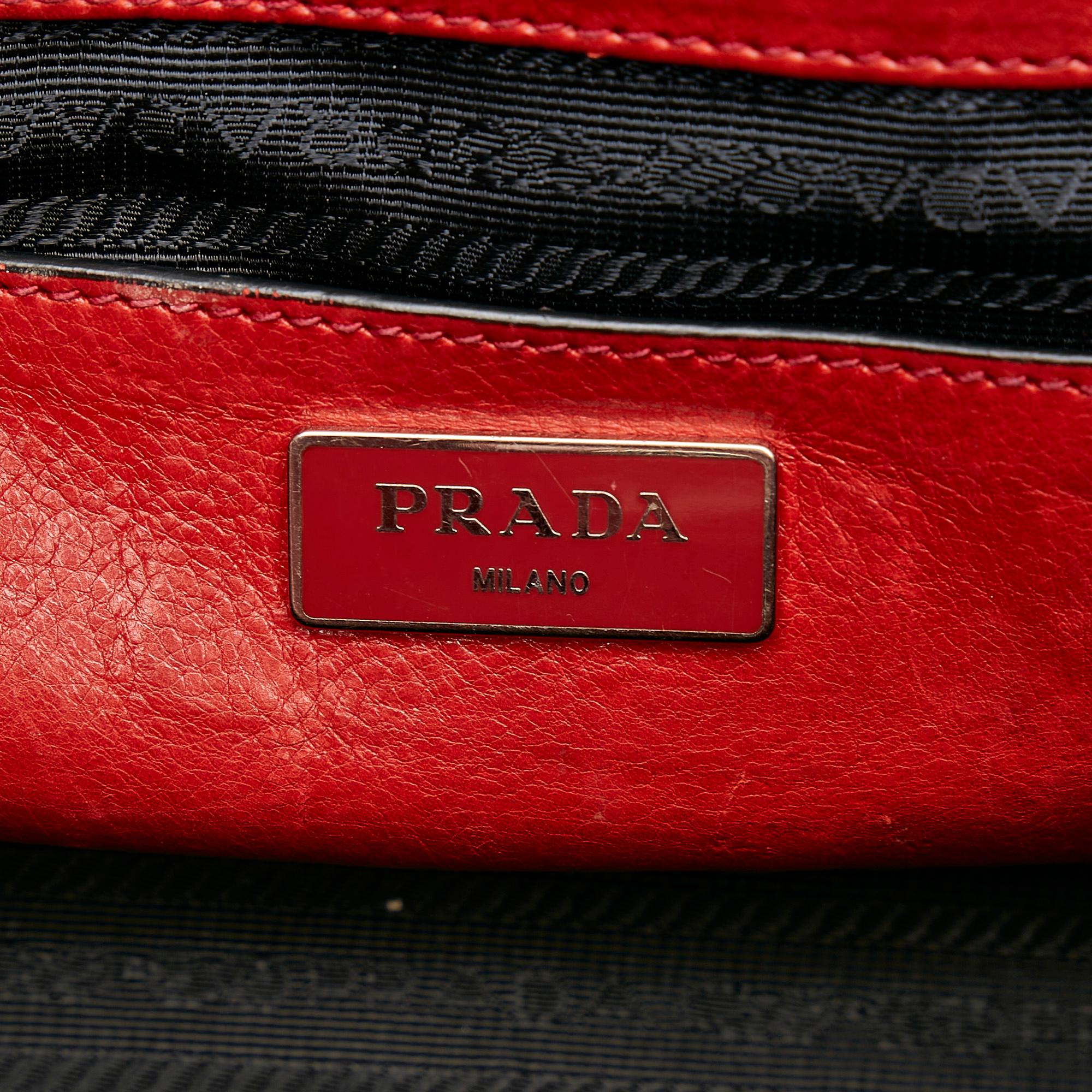 Prada Twin Pocket Leather Handbag (SHG-32887)